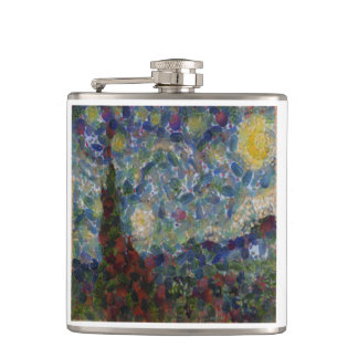 The Gourdy Night Starry Fine Art Spoof Hip Flask