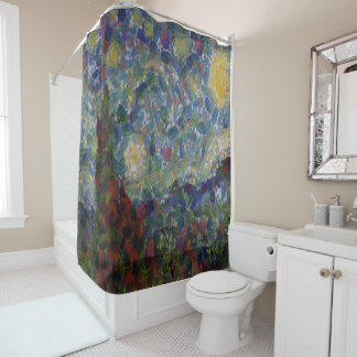 The Gourdy Night Starry Fine Art Spoof Shower Curtain
