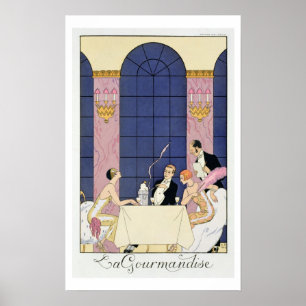 The Gourmands, 1920-30 (pochoir print) Poster