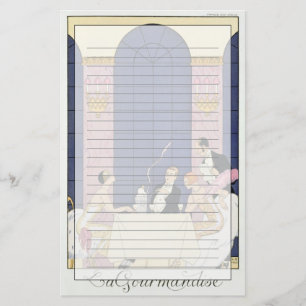 The Gourmands, 1920-30 (pochoir print) Stationery