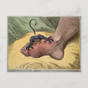 The Gout (by 18th-century cartoonist James Gilray) Postcard