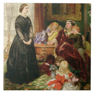 The Governess, 1860 (oil on canvas) Tile