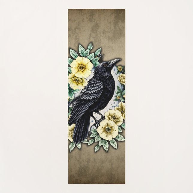 The grace and elegance of the raven. yoga mat (Front)