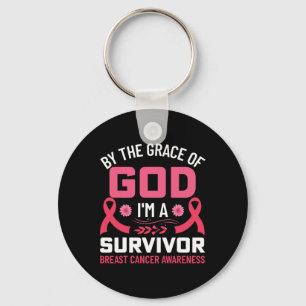 The Grace Of God I Am A Breast Cancer Survivor 1 Key Ring