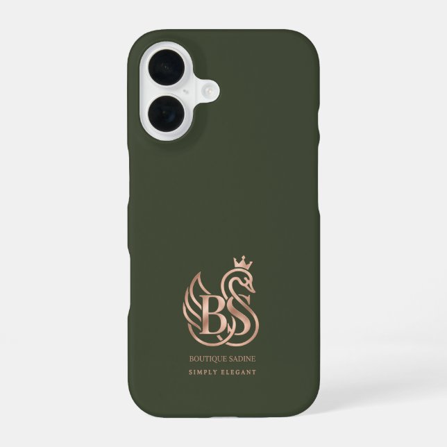 The Graceful Swan Minimalist Olive iPhone Case (Back)