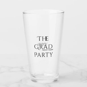 The grad party name 20XX bold letter graduatsimple Glass