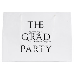 The grad party name 20XX bold letter graduatsimple Large Gift Bag