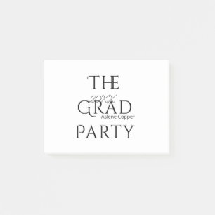 The grad party name 20XX bold letter graduatsimple Post-it Notes