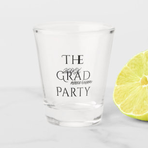 The grad party name 20XX bold letter graduatsimple Shot Glass