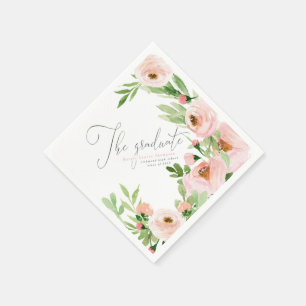 THE GRADUATE BLUSH WATERCOLOR FLORAL NAPKIN