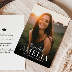 The Graduate   Bold Name Graduation Announcement
