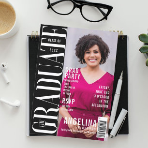 The Graduate Fun Trendy Magazine Cover Grad Party Invitation