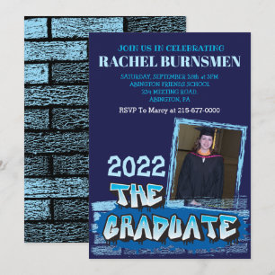 THE GRADUATE Graduation PARTY INVITE Graffiti