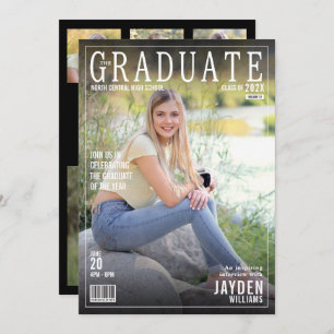 The Graduate Magazine Cover Trendy Chic Invitation