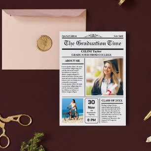The Graduation News! Printable Newspaper Keepsake Invitation