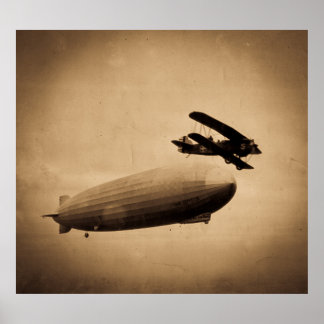 The Graf Zeppelin Approaching New York City 1928 Poster