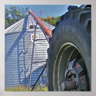 The Grain Auger and Bin Poster