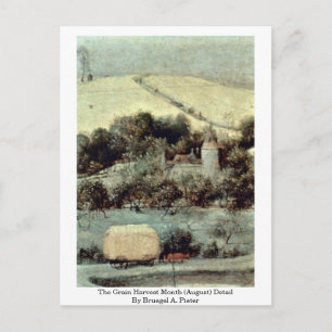 The Grain Harvest Month (August) Detail By Bruegel Postcard
