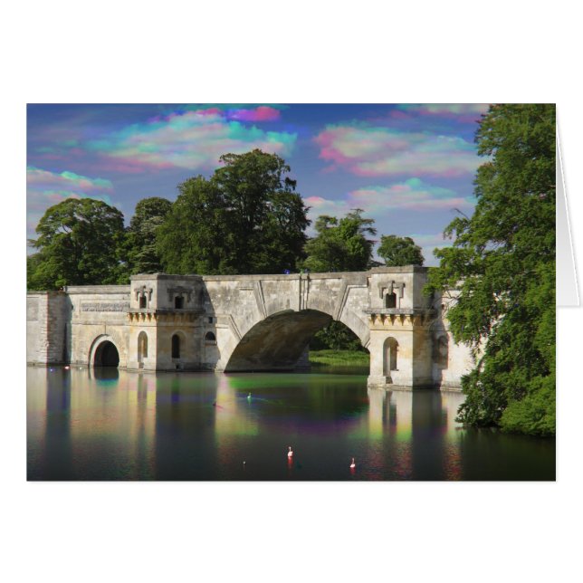 The Grand Bridge Tri Colour, Blenheim Palace Card (Front Horizontal)