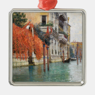 The Grand Canal in Venice (by Vincenzo Caprile) Metal Tree Decoration