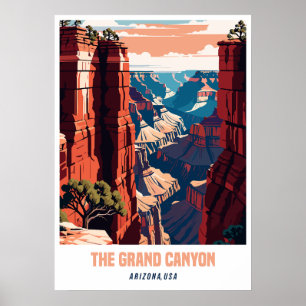 The Grand Canyon, Arizona, USA Modern Illustration Poster