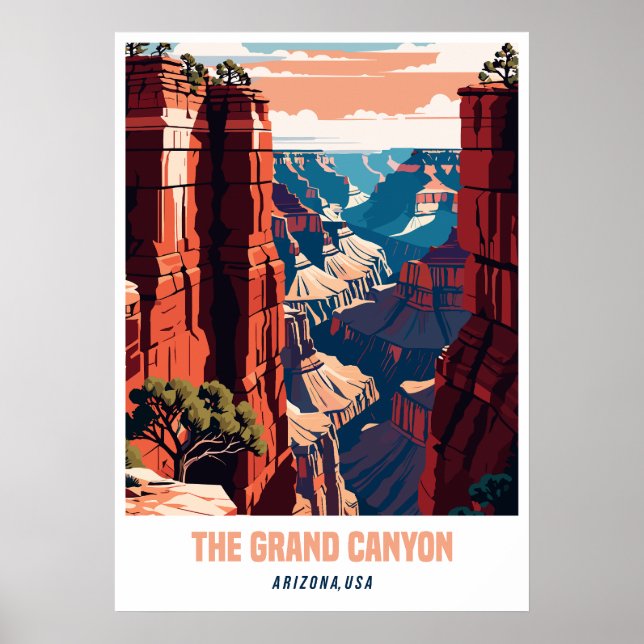 The Grand Canyon, Arizona, USA Modern Illustration Poster (Front)