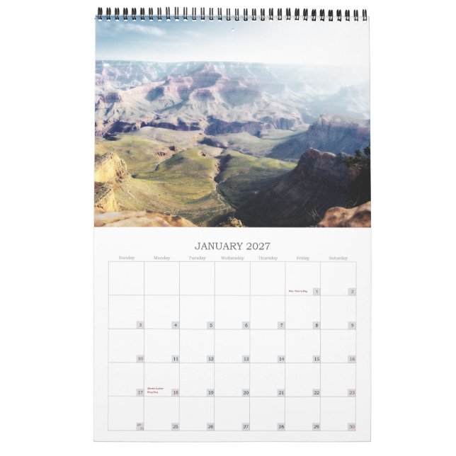 The Grand Canyon Calendar (Jan 2027)