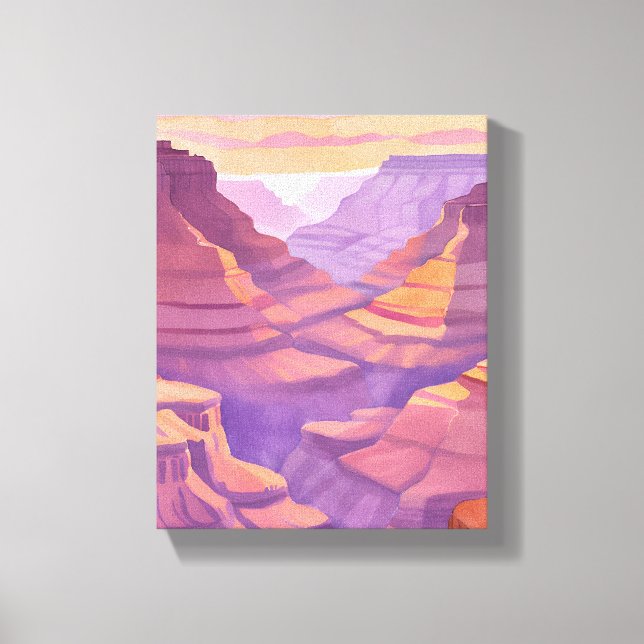 The Grand Canyon | National Park Watercolor Canvas Print (Front)
