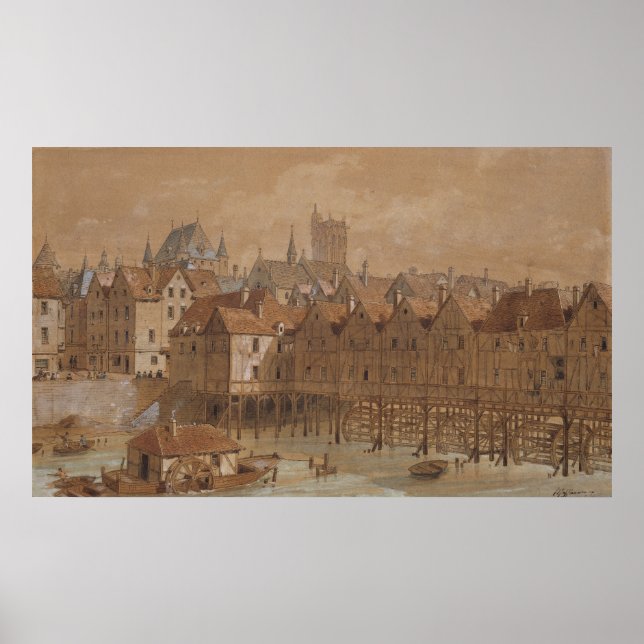 The Grand Chatelet and the Pont aux Meuniers Poster (Front)