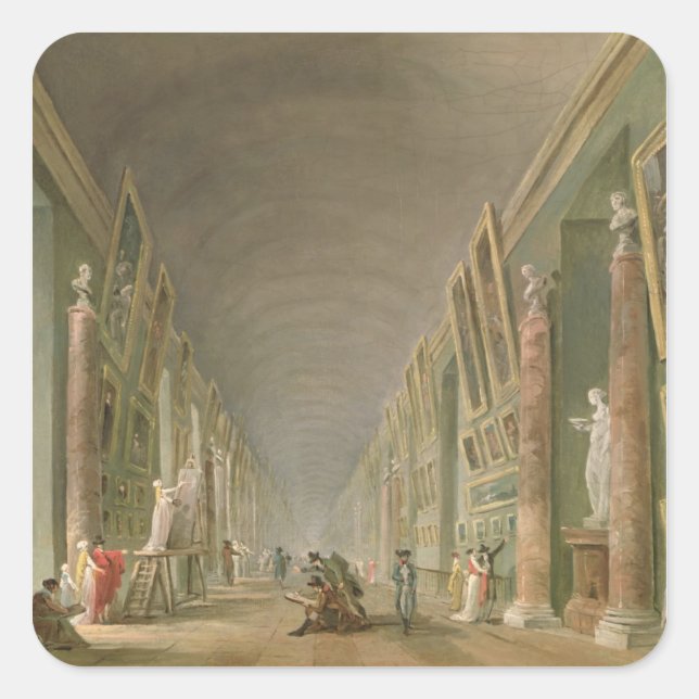 The Grand Gallery of the Louvre Square Sticker (Front)