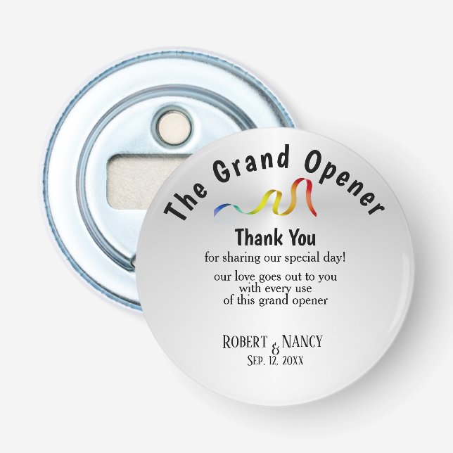The Grand Opener Wedding Favour (Front)