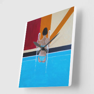 The Grand Resort Painting by Alfred Fox Square Wall Clock