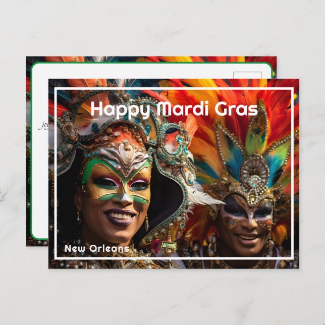 💚💜💛The Grand Revelry: Mardi Gras Magic Postcard (Front/Back)