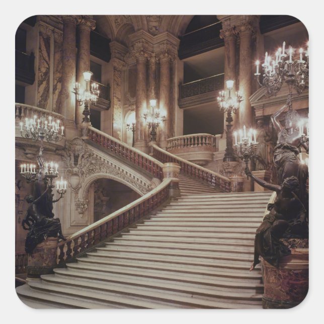 The Grand Staircase of the Opera-Garnier Square Sticker (Front)