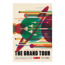 The Grand Tour Vintage Space Travel Poster