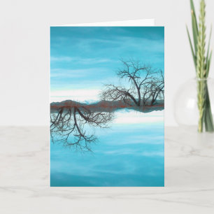 The Grandfather Of Heaven Teal Greeting Card