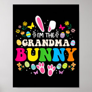 The grandma bunny funny easter family matching poster