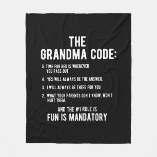 The Grandma Code Fun Is Mandatory Fleece Blanket