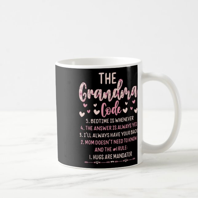 The Grandma Code Hugs Are Mandatory Quote  Coffee Mug (Right)