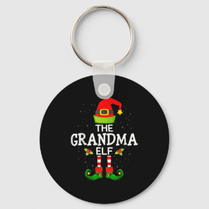 The Grandma Elf Christmas Family Matching Pajama  Key Ring