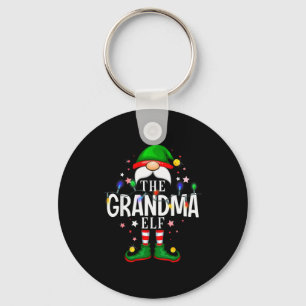 The Grandma Elf Christmas Family Pajama Party  Key Ring