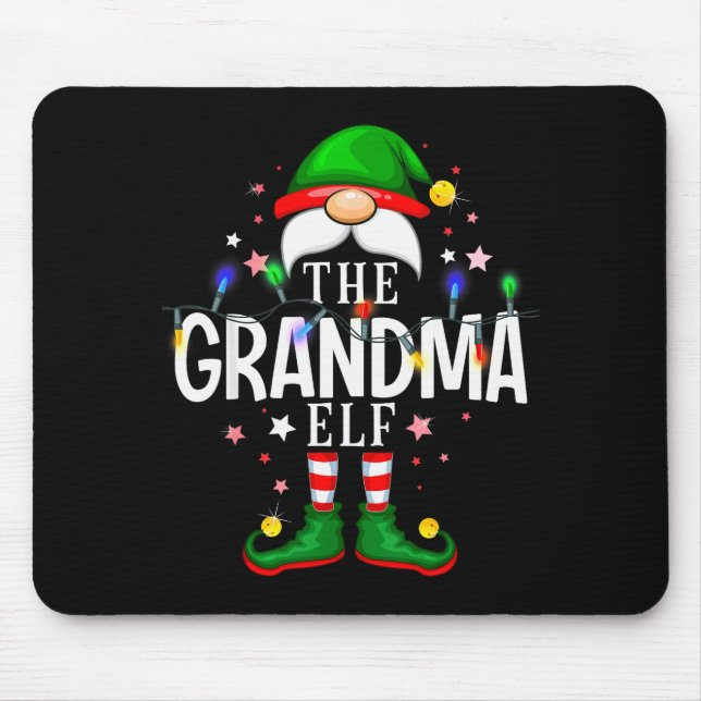 The Grandma Elf Christmas Family Pajama Party  Mouse Mat (Front)
