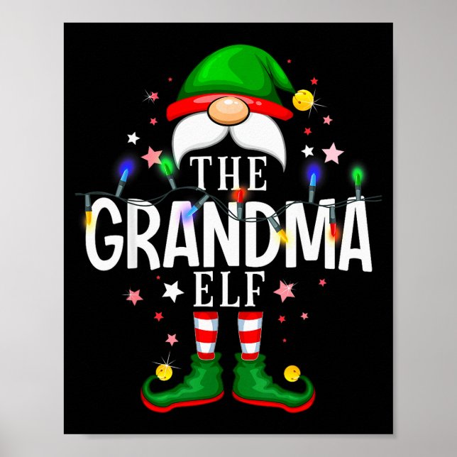 The Grandma Elf Christmas Family Pajama Party  Poster (Front)