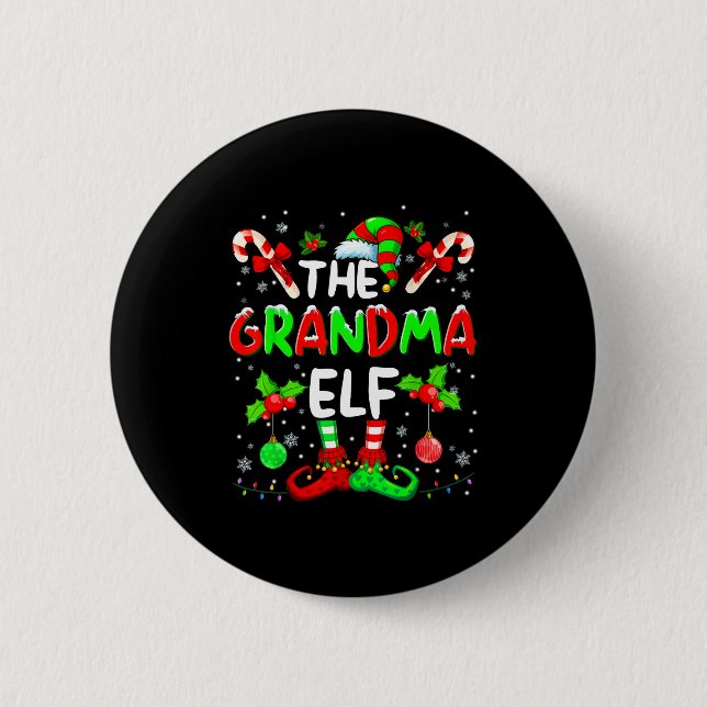 The Grandma Elf Costume Pajamas Pjs Christmas Xmas 6 Cm Round Badge (Front)