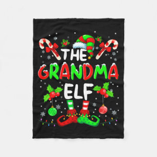 The Grandma Elf Costume Pajamas Pjs Christmas Xmas Fleece Blanket