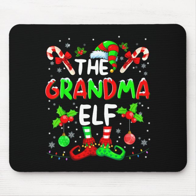 The Grandma Elf Costume Pajamas Pjs Christmas Xmas Mouse Mat (Front)