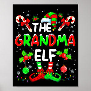 The Grandma Elf Costume Pajamas Pjs Christmas Xmas Poster