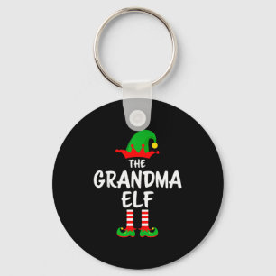 The Grandma Elf Matching Family Christmas  Key Ring