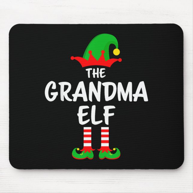 The Grandma Elf Matching Family Christmas  Mouse Mat (Front)