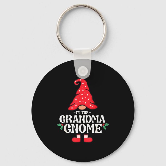 The Grandma Gnome Funny Family Matching Group Chri Key Ring (Front)